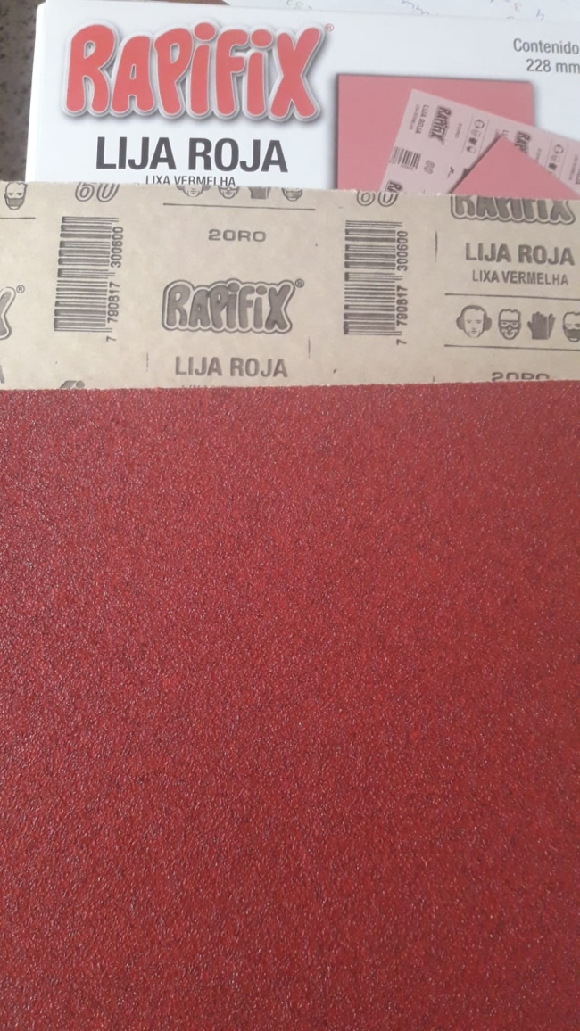 Lija Roja.  Grano 60 - 80 - 100 - 120 - 150 - 180